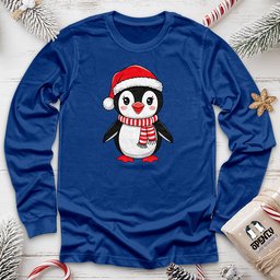 Christmas Penguin Unisex Long Sleeve Tee Gift For Animal Lover