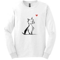 Yorkshire Terrier Sketch Dog Long Sleeve Tee Gift For Dog Lover