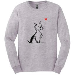 Yorkshire Terrier Sketch Dog Long Sleeve Tee Gift For Dog Lover