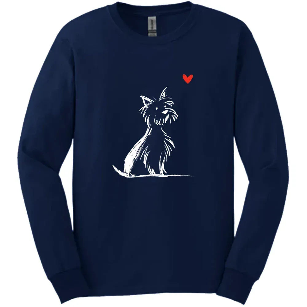 Yorkshire Terrier Sketch Dog Long Sleeve Tee Gift For Dog Lover