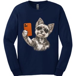 Yorkshire Terrier Selfie Dog Long Sleeve Shirt Gift For Dog Lover
