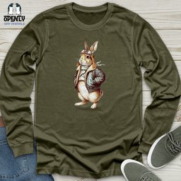 Aviator Rabbit Unisex Long Sleeve Tee Gift For Animal Lover