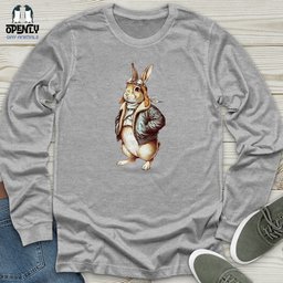 Aviator Rabbit Unisex Long Sleeve Tee Gift For Animal Lover