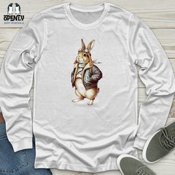 Aviator Rabbit Unisex Long Sleeve Tee Gift For Animal Lover