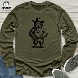 Cowboy Sloth Unisex Long Sleeve Tee Gift For Animal Lover