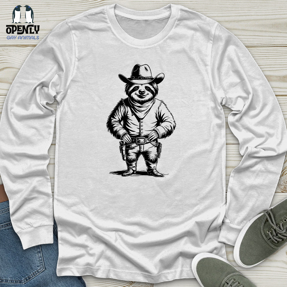 Cowboy Sloth Unisex Long Sleeve Tee Gift For Animal Lover