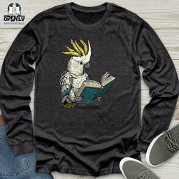 Cockatoo Bookworm Worm Unisex Long Sleeve Tee Gift For Animal Lover