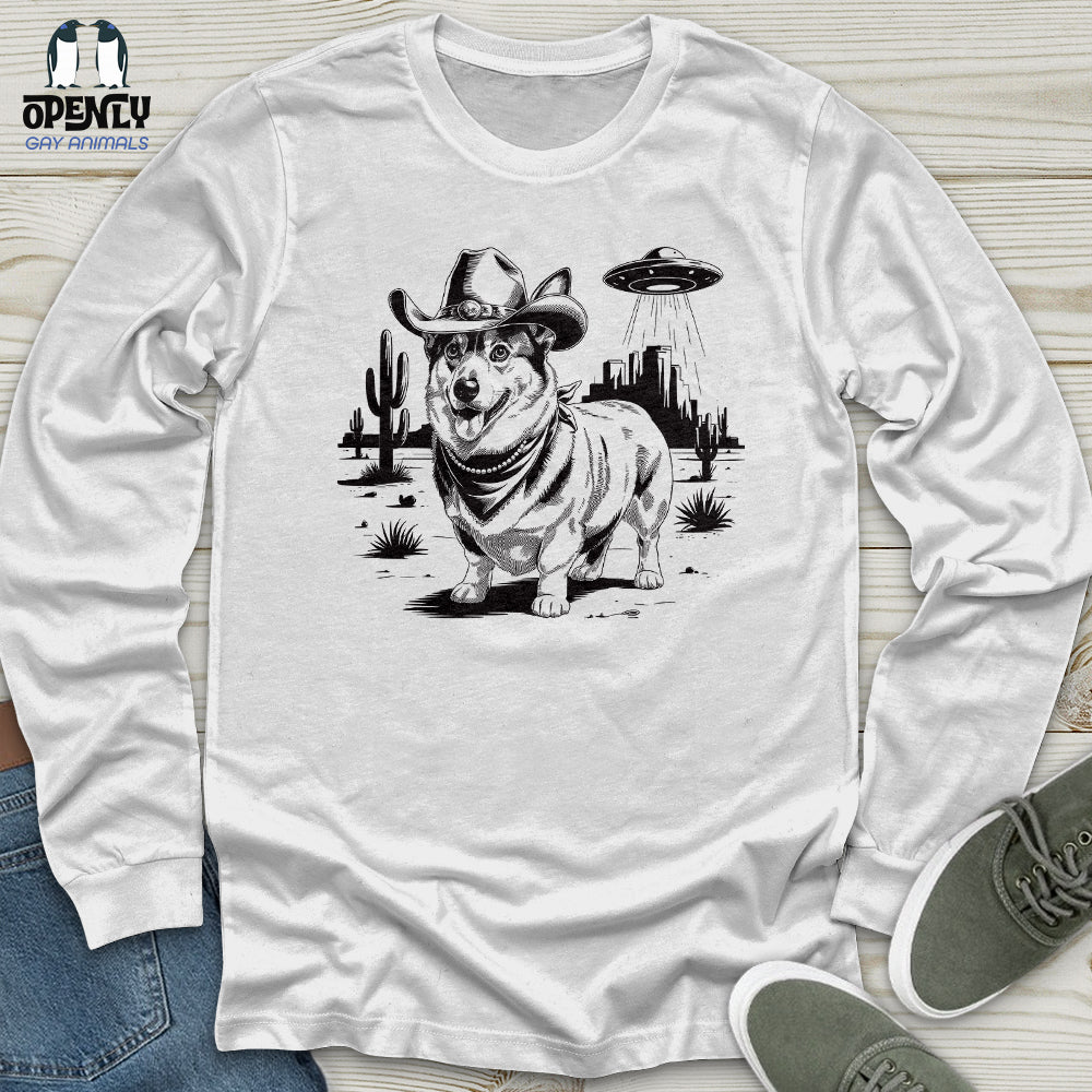 Cowboy Corgi Unisex Long Sleeve Tee Gift For Dog Lover
