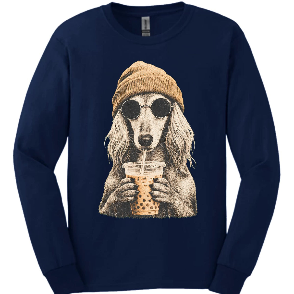 Saluki Hipster Dog Long Sleeve Shirt Gift For Dog Lover