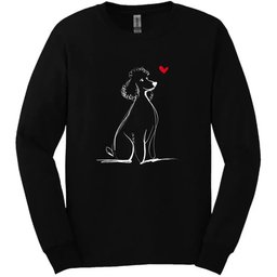 Poodle Sketch Dog Long Sleeve Tee Gift For Dog Lover