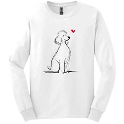Poodle Sketch Dog Long Sleeve Tee Gift For Dog Lover