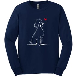 Poodle Sketch Dog Long Sleeve Tee Gift For Dog Lover