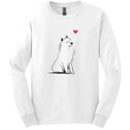 Samoyed Sketch Dog Long Sleeve Tee Gift For Dog Lover