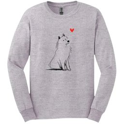 Samoyed Sketch Dog Long Sleeve Tee Gift For Dog Lover
