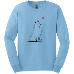 Samoyed Sketch Dog Long Sleeve Tee Gift For Dog Lover
