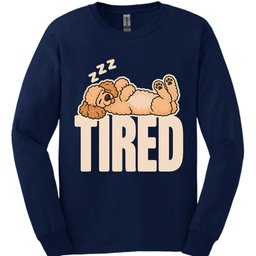 Poodle Tired Dog Long Sleeve Shirt Gift For Dog Lover