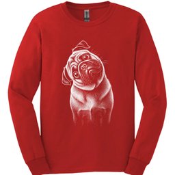 Pug Tilted Dog Long Sleeve Shirt Gift For Dog Lover