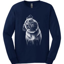 Pug Tilted Dog Long Sleeve Shirt Gift For Dog Lover