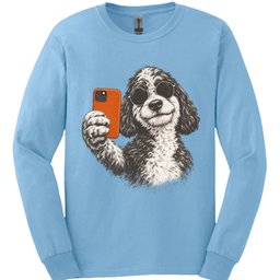 Sheepadoodle Selfie Dog Long Sleeve Shirt Gift For Dog Lover