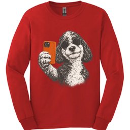 Sheepadoodle Selfie Dog Long Sleeve Shirt Gift For Dog Lover