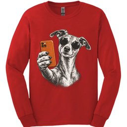 Whippet Selfie Dog Long Sleeve Shirt Gift For Dog Lover