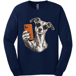 Whippet Selfie Dog Long Sleeve Shirt Gift For Dog Lover