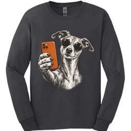 Whippet Selfie Dog Long Sleeve Shirt Gift For Dog Lover
