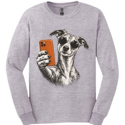 Whippet Selfie Dog Long Sleeve Shirt Gift For Dog Lover