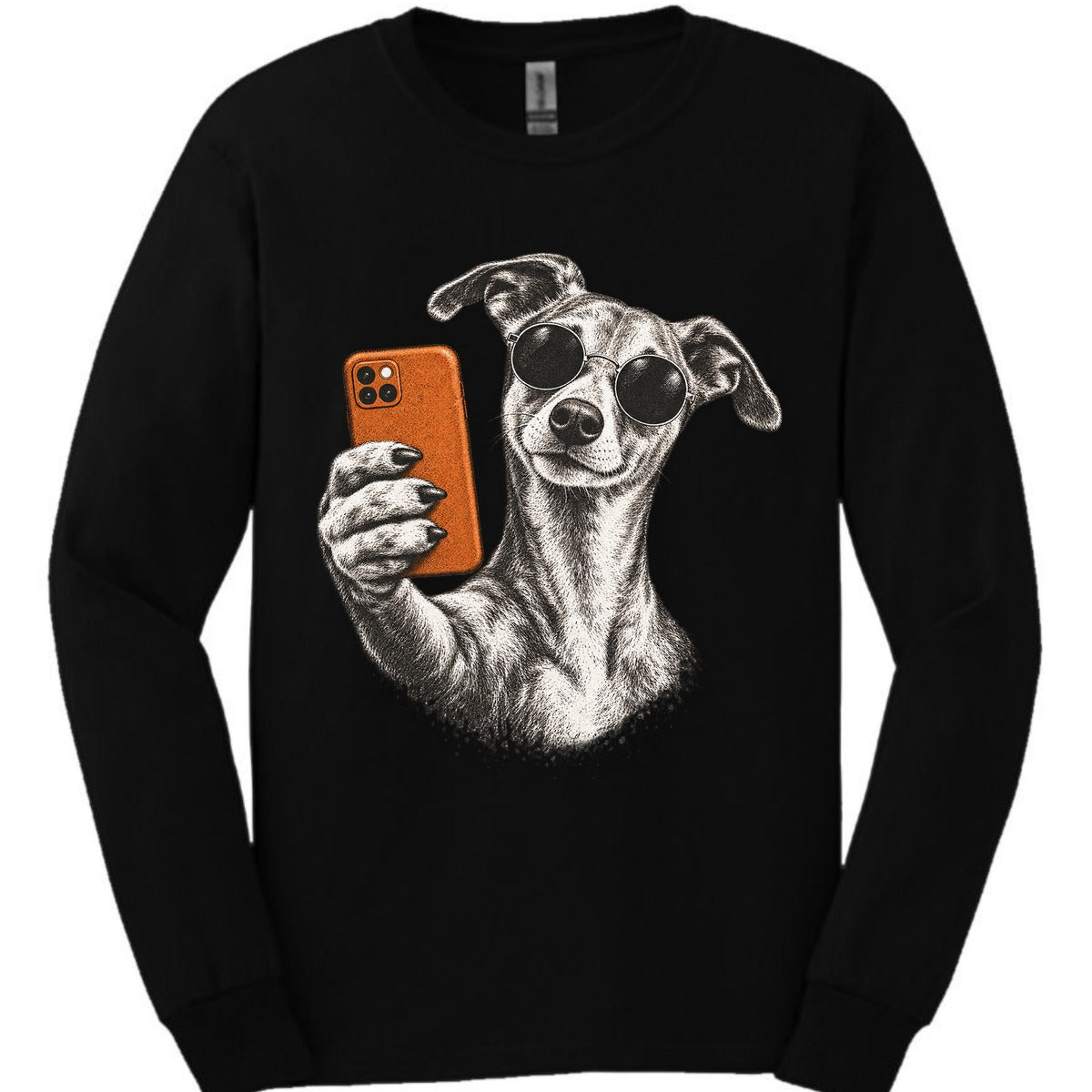 Whippet Selfie Dog Long Sleeve Shirt Gift For Dog Lover