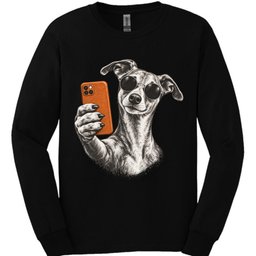 Whippet Selfie Dog Long Sleeve Shirt Gift For Dog Lover