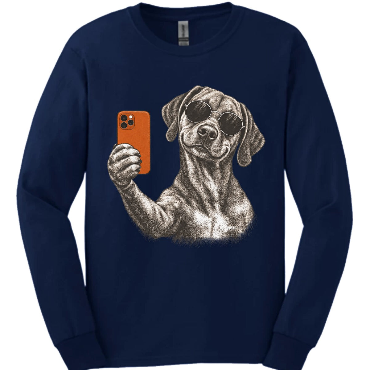 Rhodesian Ridgeback Selfie Dog Long Sleeve Shirt Gift For Dog Lover