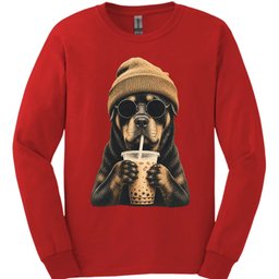 Rottweiler Hipster Dog Long Sleeve Shirt Gift For Dog Lover
