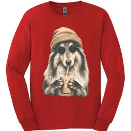 Rough Collie Hipster Dog Long Sleeve Shirt Gift For Dog Lover