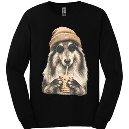 Rough Collie Hipster Dog Long Sleeve Shirt Gift For Dog Lover