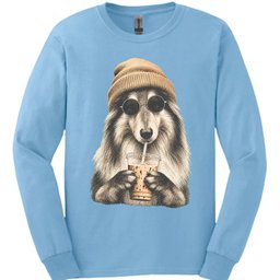 Rough Collie Hipster Dog Long Sleeve Shirt Gift For Dog Lover