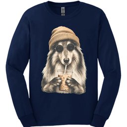 Rough Collie Hipster Dog Long Sleeve Shirt Gift For Dog Lover