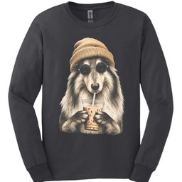 Rough Collie Hipster Dog Long Sleeve Shirt Gift For Dog Lover