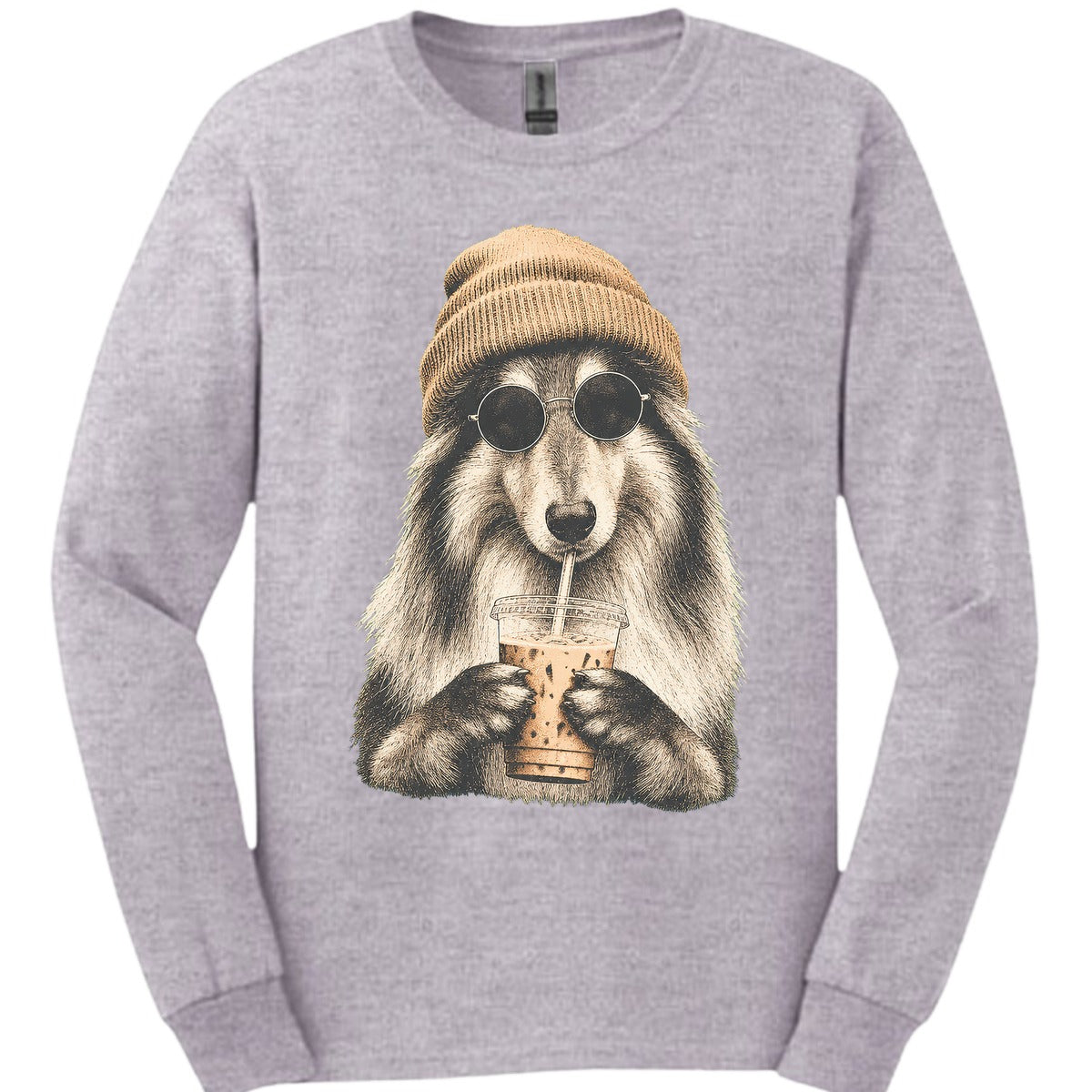 Rough Collie Hipster Dog Long Sleeve Shirt Gift For Dog Lover