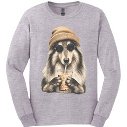 Rough Collie Hipster Dog Long Sleeve Shirt Gift For Dog Lover