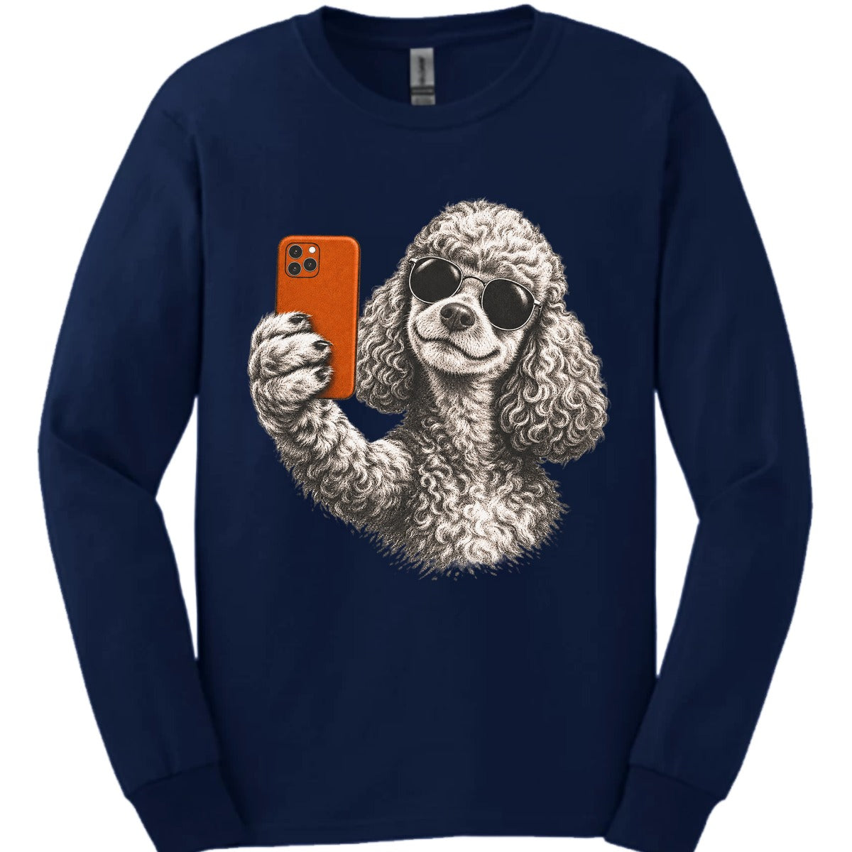 Poodle Selfie Dog Long Sleeve Shirt Gift For Dog Lover