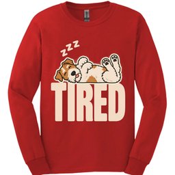 Wire Haired Fox Terrier Tired Dog Long Sleeve Shirt Gift For Dog Lover