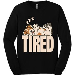 Wire Haired Fox Terrier Tired Dog Long Sleeve Shirt Gift For Dog Lover