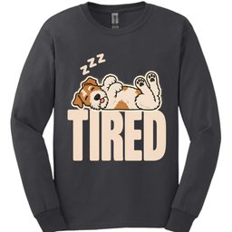 Wire Haired Fox Terrier Tired Dog Long Sleeve Shirt Gift For Dog Lover