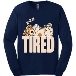 Wire Haired Fox Terrier Tired Dog Long Sleeve Shirt Gift For Dog Lover