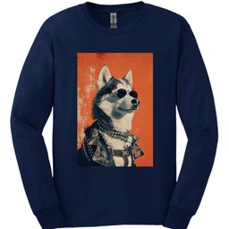 Siberian Husky Punk Dog Long Sleeve Shirt Gift For Dog Lover