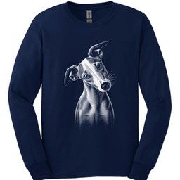 Whippet Tilted Dog Long Sleeve Shirt Gift For Dog Lover