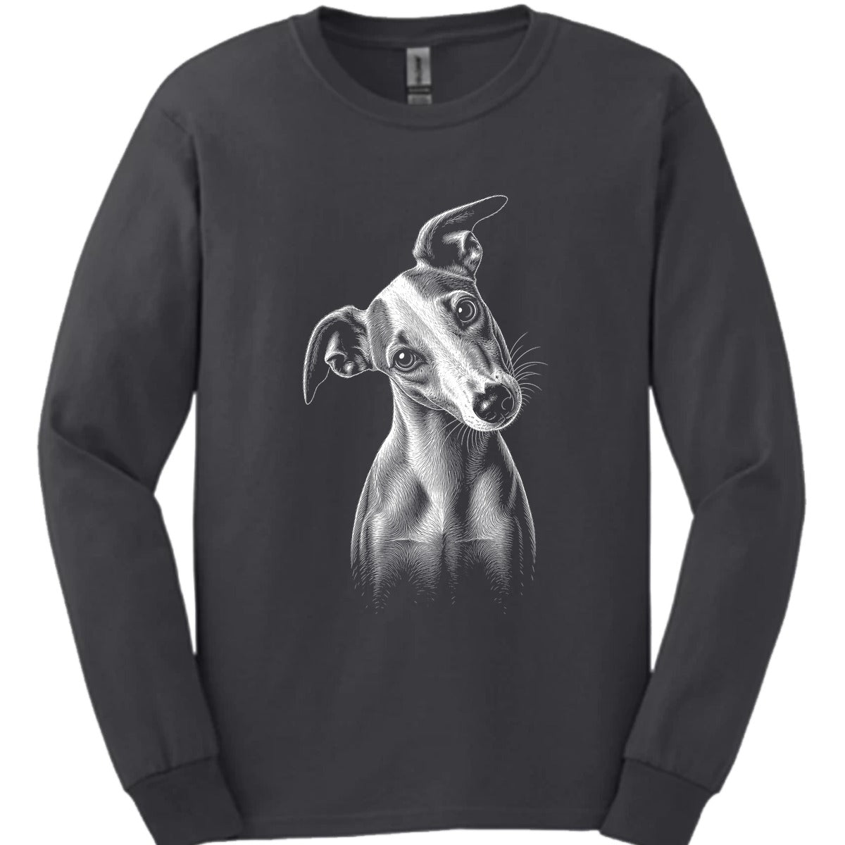 Whippet Tilted Dog Long Sleeve Shirt Gift For Dog Lover