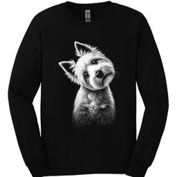 West Highland White Terrier Tilted Dog Long Sleeve Shirt Gift For Dog Lover