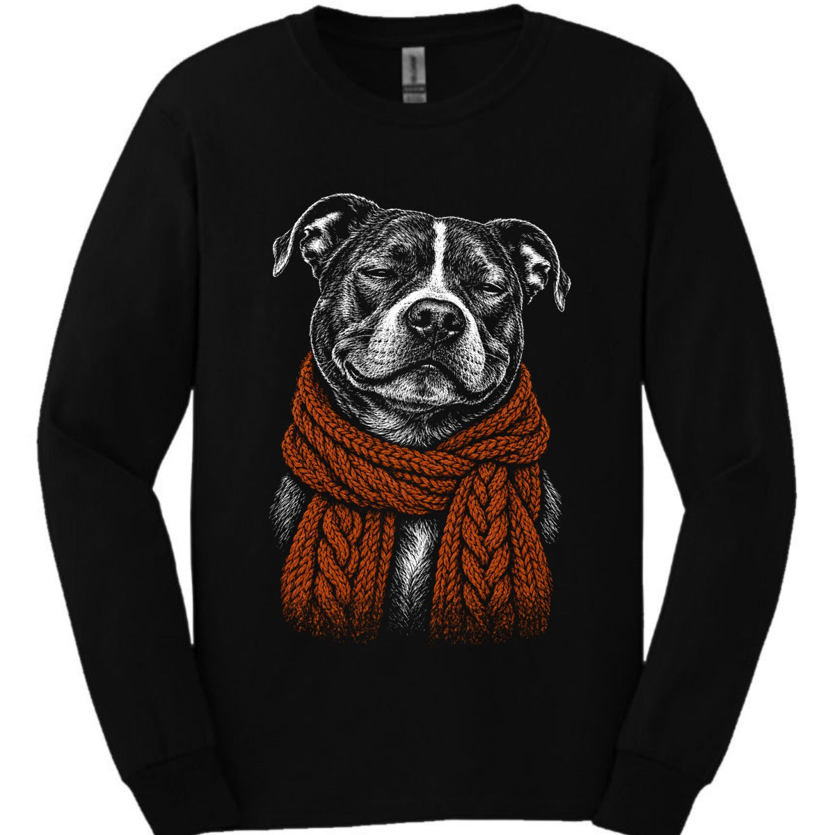 Staffordshire Pit Bull Winter Dog Long Sleeve Shirt Gift For Dog Lover