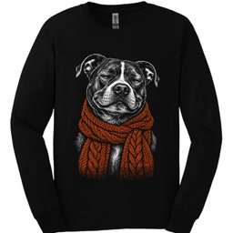 Staffordshire Pit Bull Winter Dog Long Sleeve Shirt Gift For Dog Lover